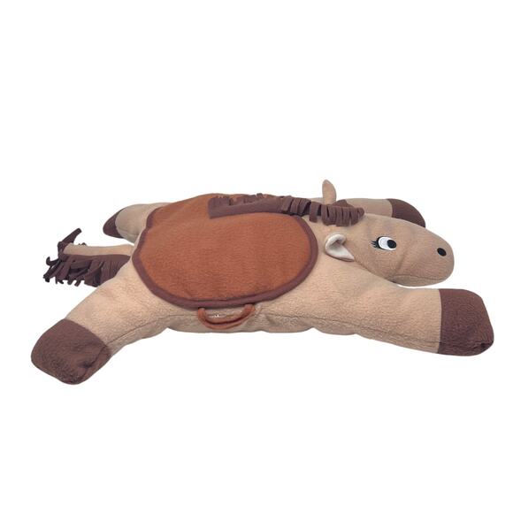 Crown Crafts Horse Plush Pillow Buddies Large 25" Vintage Tan Brown Saddle - Picture 3 of 7